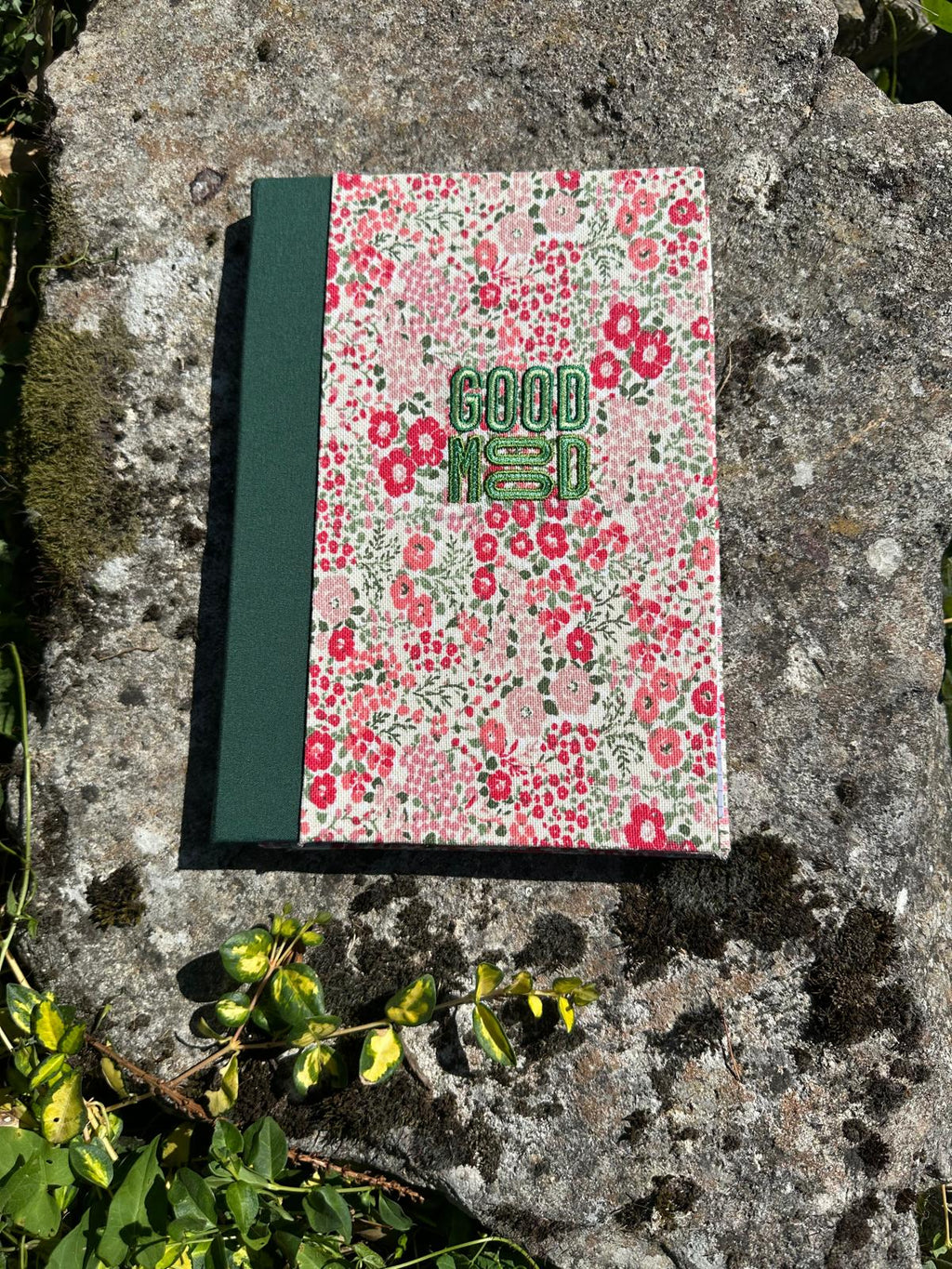 Porte Bloc-Notes fleuri " Good Mood " format A5