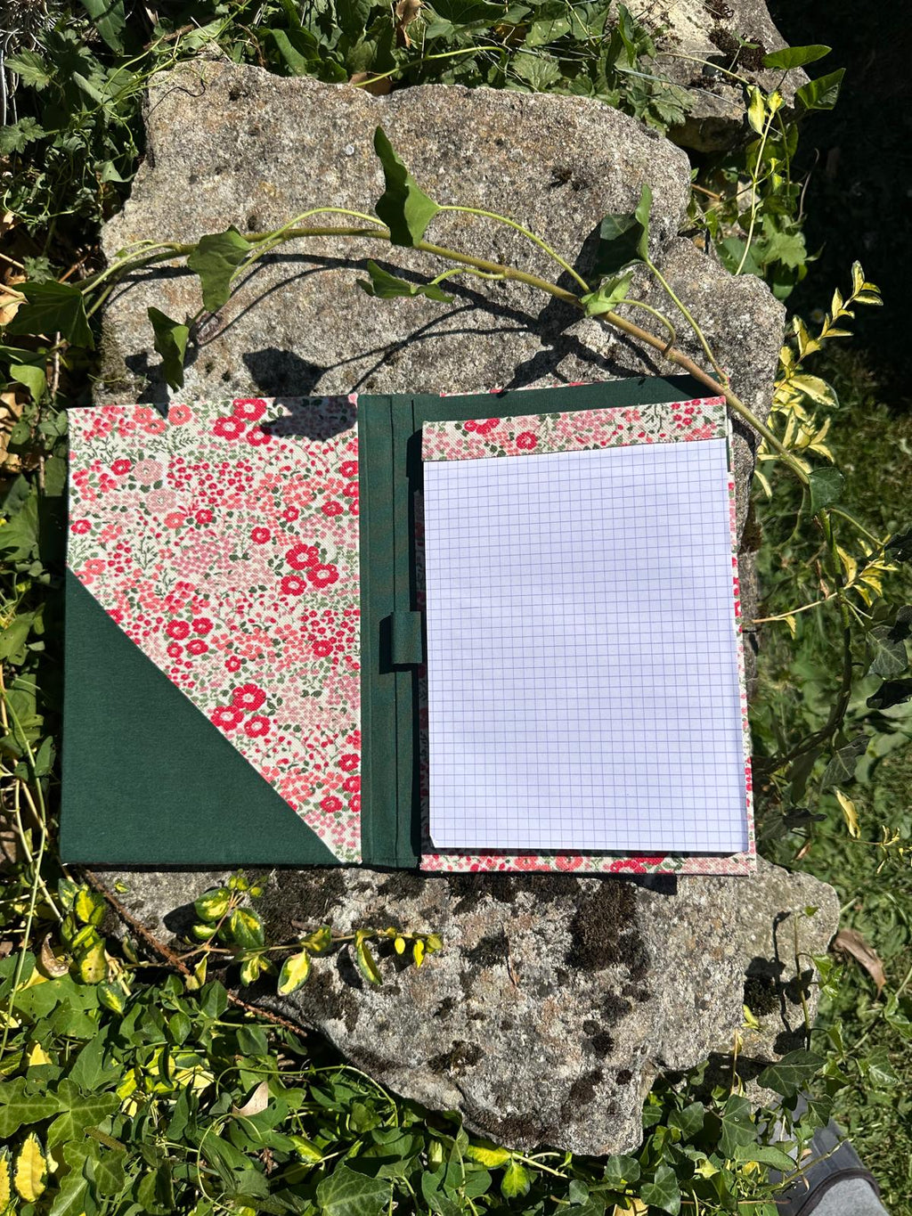Porte Bloc-Notes fleuri " Good Mood " format A5