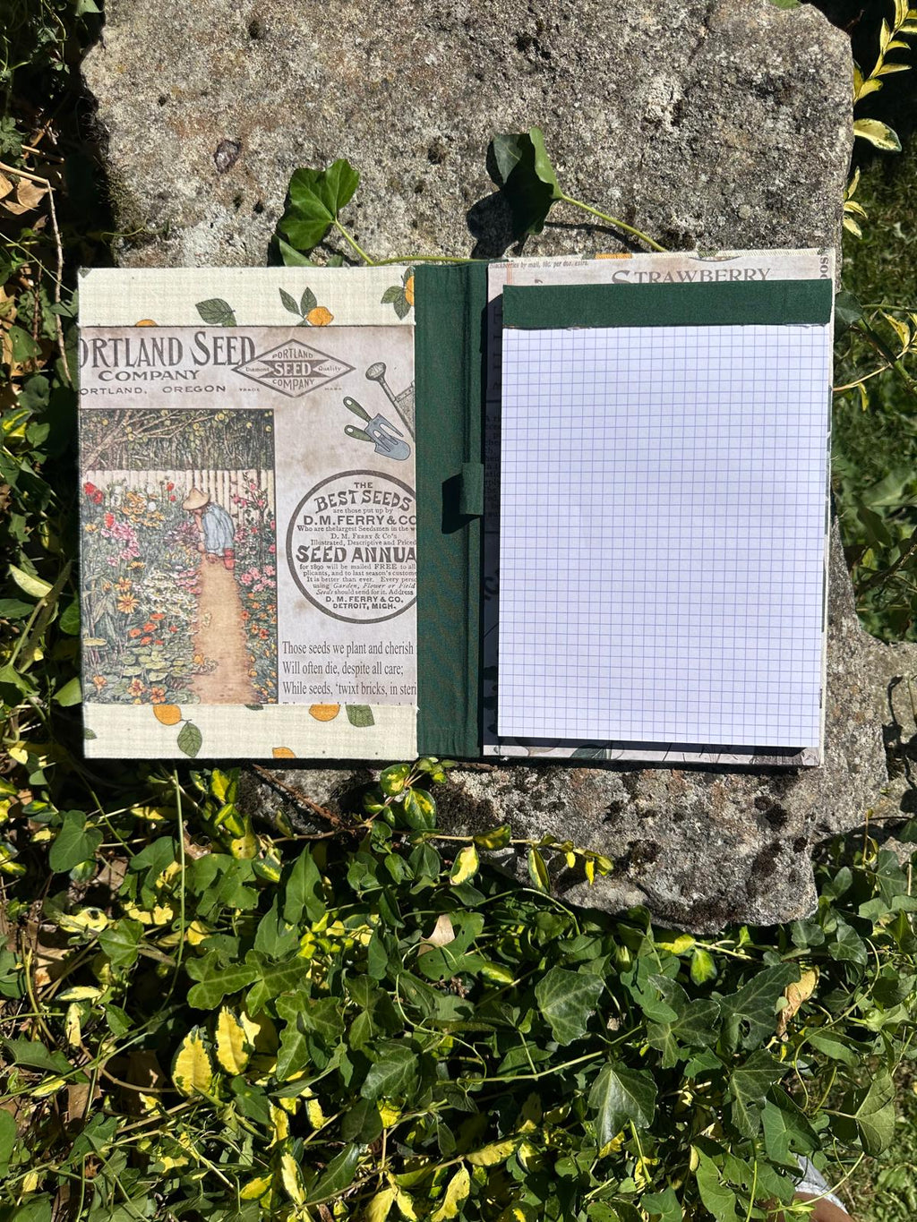 Porte Bloc-Notes tissus gaz de coton imprimé citron format A5